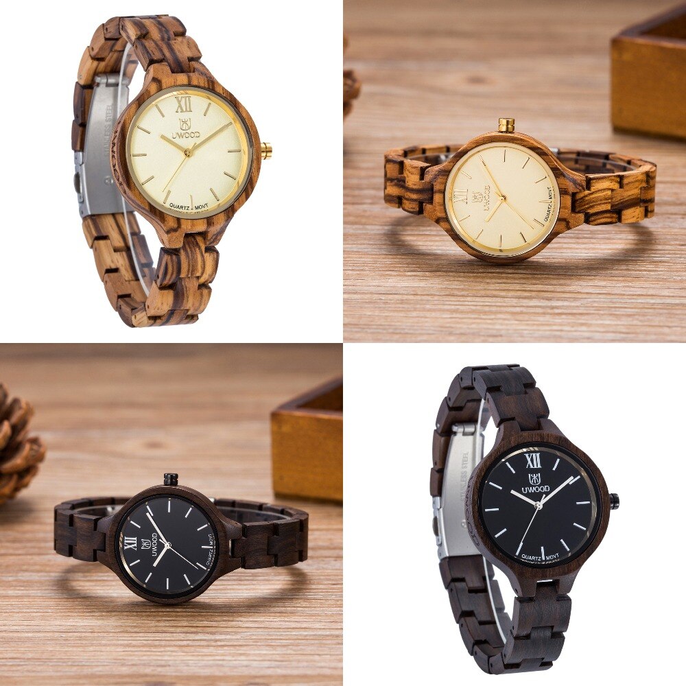 Full Natural Wood Quartz Wristwatch