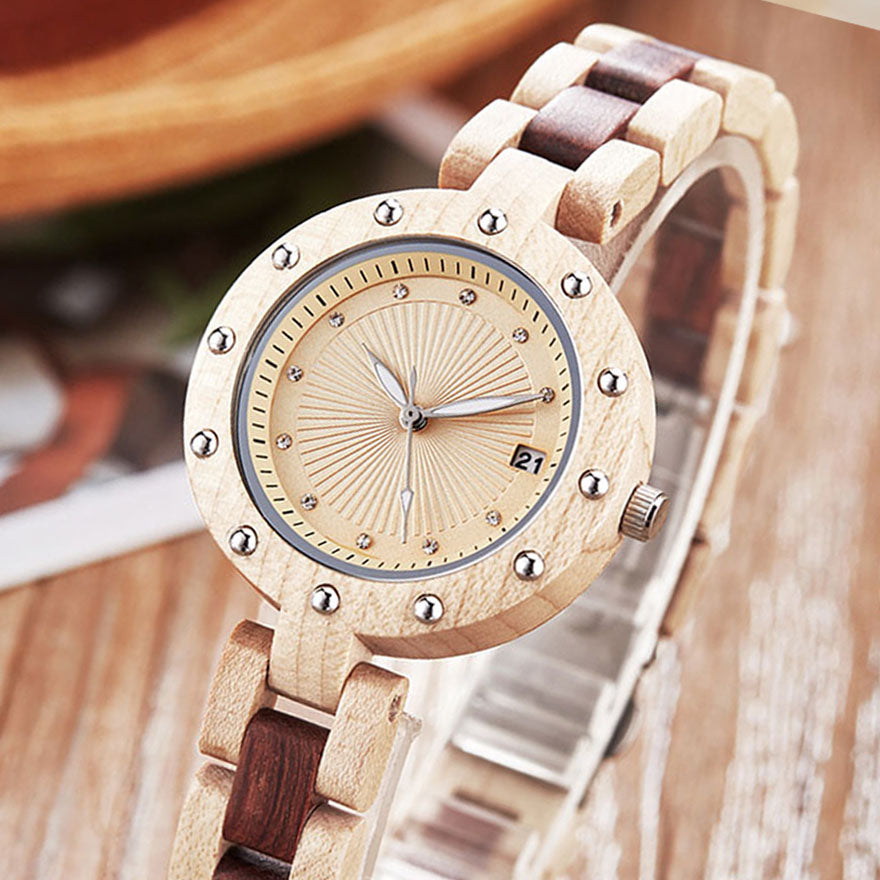 Wood Watch Women Ladies Quartz