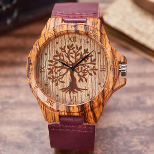 Imitation Wood Watch Men Women