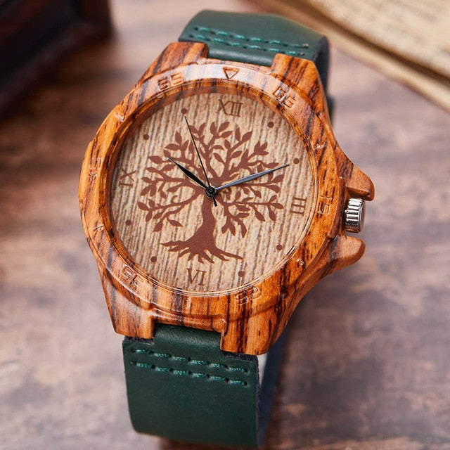 Imitation Wood Watch Men Women