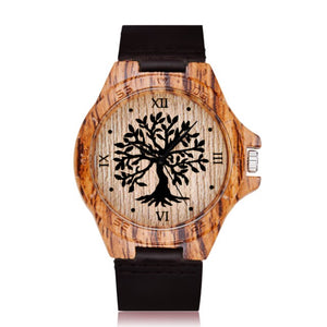 Creative Life Tree Imitation Wood Watch Men