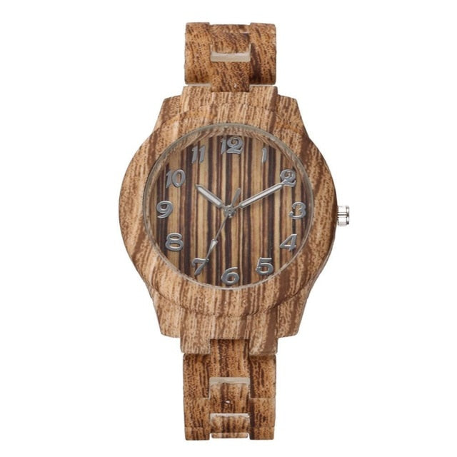 Lady Imitation Wood Quartz Watch