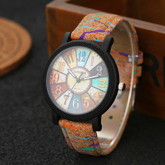 New simulate wood watch men