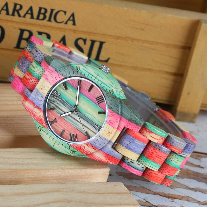 Top Luxury Colorful Wood Watch